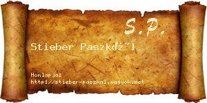 Stieber Paszkál névjegykártya